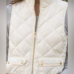 J. Crew Ivory Quilted Vest